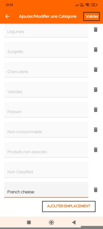 Add/Edit Category screen